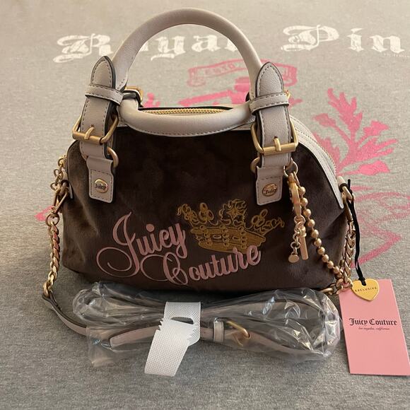 Juicy Couture The Key To Juicy Dome Satchel Crossbody Chocolate - Picture 2 of 8
